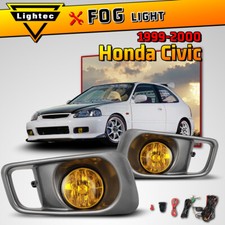 Fog Lights For 99-00 Honda Civic Yellow Glass Lens Lamp Wiring Kit Switch Bulbs Fog Lights For 99-00 Honda Civic Yellow Glass Lens Lamp Wiring Kit Switch Bulbs