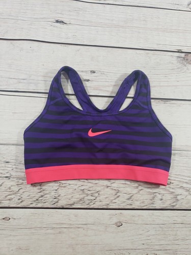 Nike Pro Sports Bra Size Small Purple Black Dri-Fit Racer Back Athletic P4 - Picture 1 of 5