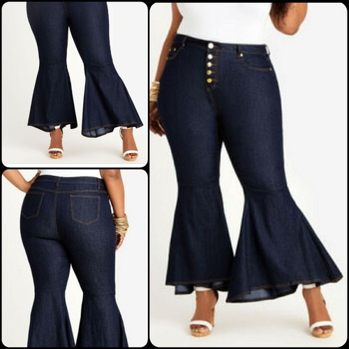 Ashley Stewart Womens Button Fly High 