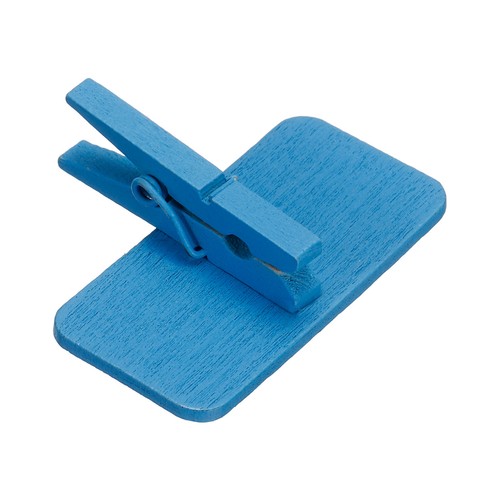 Mini Pizarra Señales, 20pzs Pequeñas Pizarra Etiquetas con Clip Madera, Azul - Imagen 4 de 6