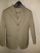 Amherst Collection Taupe Striped Three Button Suit Set Kids Size 5R