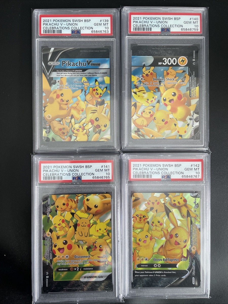 PSA 10 SEQUENTIAL Set Pokemon Pikachu V-Union Celebrations