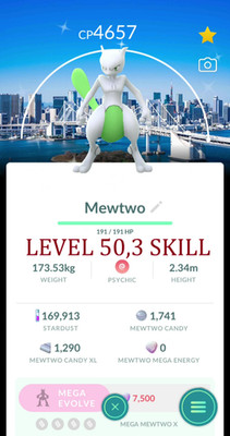 Shiny MEWTWO Ievel 50,3 skill Tokyo Go Fest Background  - Trade 20k/1M Dust