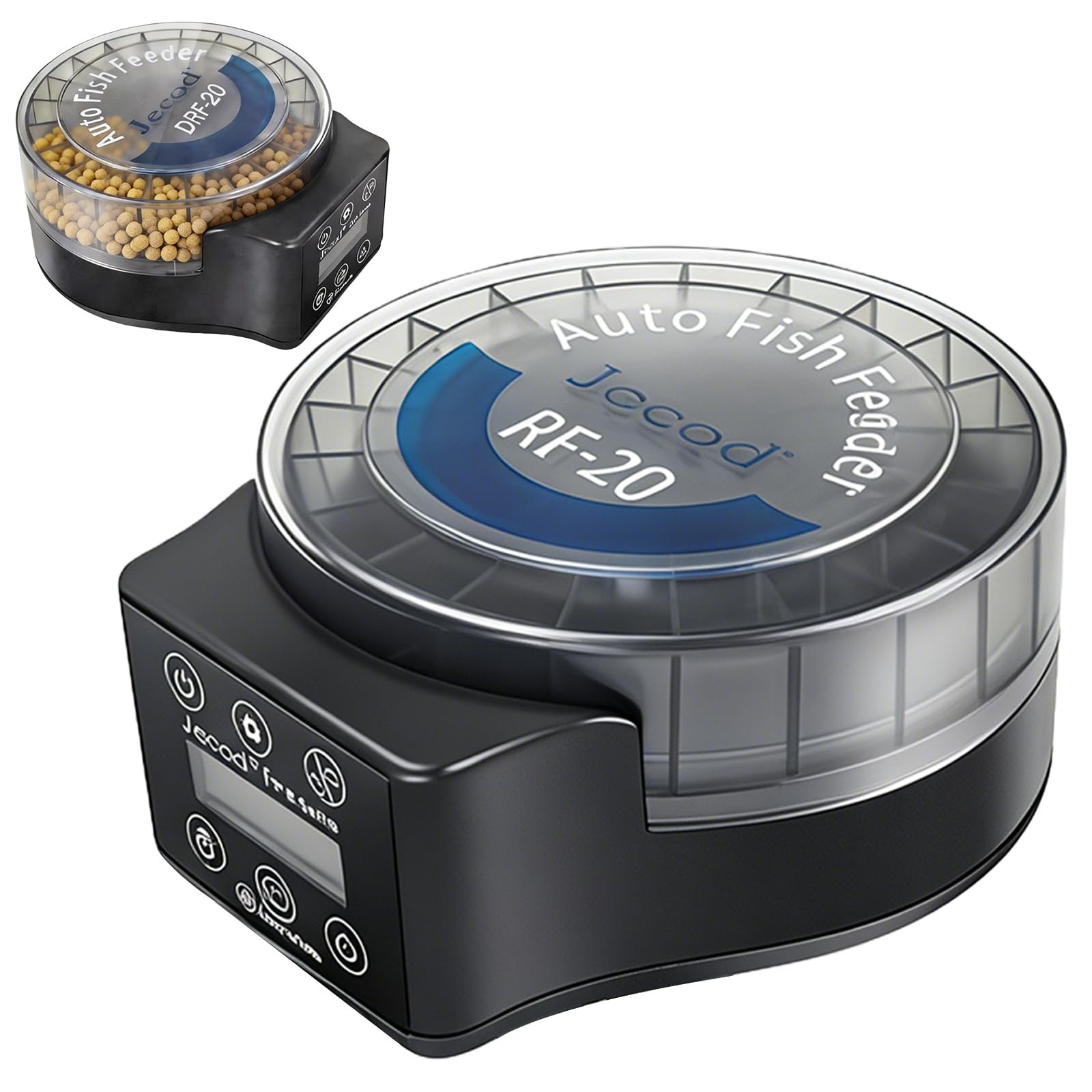 Distributeur automatique aquarium anti-humidité à double rotation noire