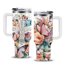 Christian Gifts for Women, 40 oz Christian Tumbler with Handle, Christian Bir...