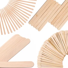 4 Style 300 Pcs Assorted Wooden Wax Sticks for Body Legs Face and Small Medium L