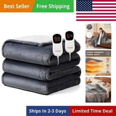 Electric Heated Blanket King Size - 100''x90'' Heating Blanket King Size Dual C...