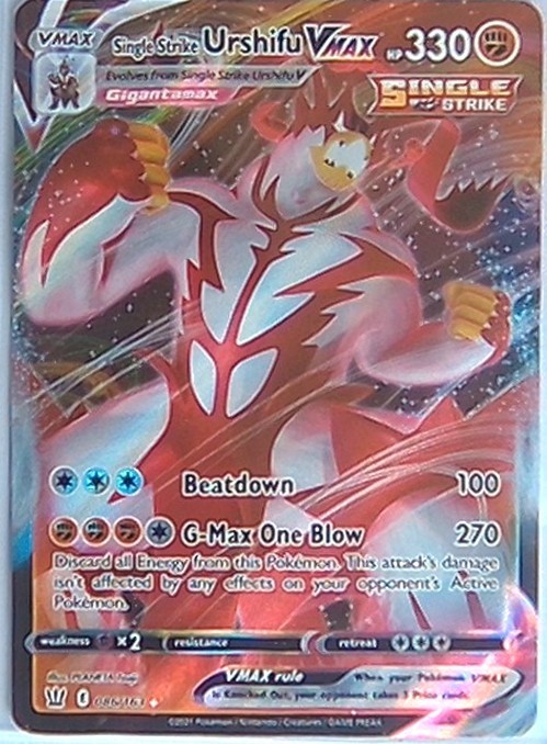 Pokémon TCG Urshifu VMAX Single Strike SWSH Battle Styles 168/163 NM