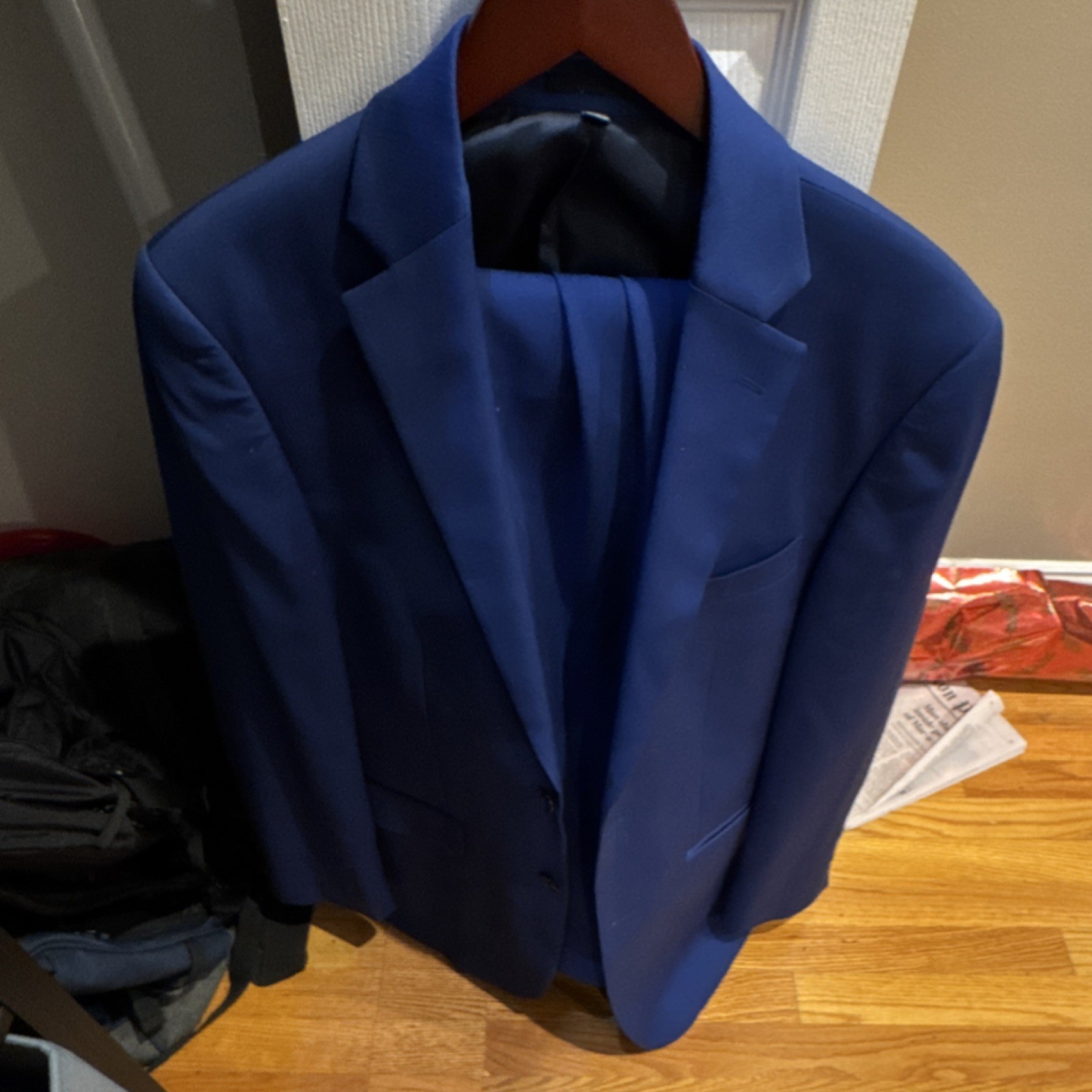 Jos. A. Bank 1905 Blue Wool Blend 2 Piece Suit 38R Jacket 32W Pants