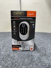 Defiant Satin Nickel Round Biometric Fingerprint Touchpad Deadbolt- 1009 561 265