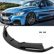 Front Bumper Lip Splitter Spoiler Gloss Black For 2012-2018 F30 3 Series M Sport