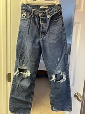 Levi's Ribcage Straight Ankle Button Fly Hi Rise Jeans Blue Women  s Size 26x27