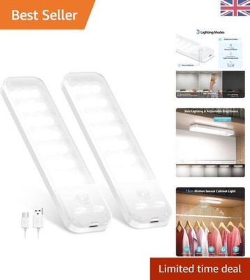 21 LED Bewegungsmelder Unterschrankleuchten - kaltweiße LED, 2er Pack, wiederaufladbar