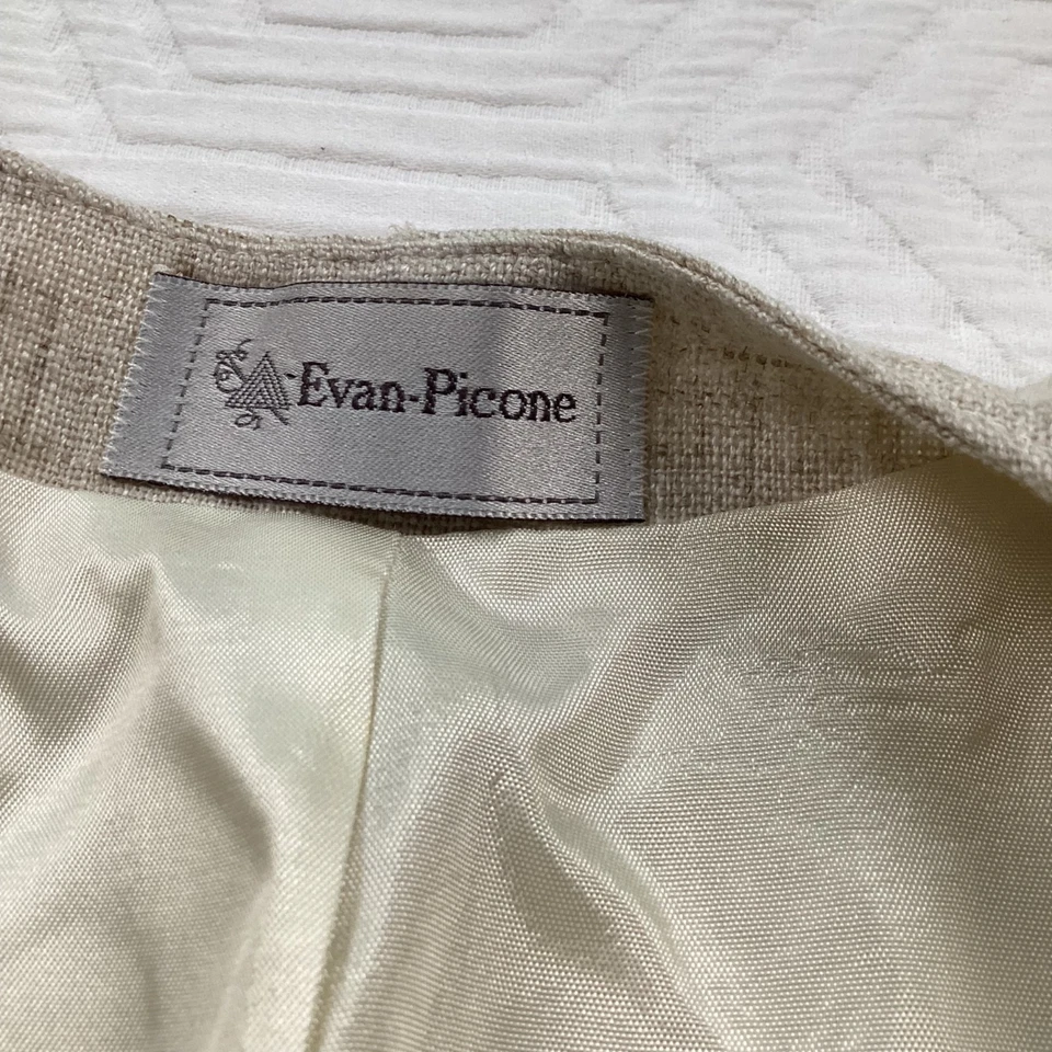 Evan-Picone Vintage Linen Blend Pantsuit Set Blazer 8 Pants 10 Beige ILGWU USA - Image 3 of 4