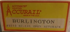 Accurail HO Scale - Bi-Level Open Autorack Burlington TTBX 800157 - 9219 - SWD1