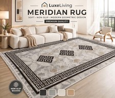 Premium Meridian Geometric Greek Key Rug | Soft, Non Slip | For Indoor Rooms