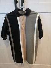 Vintage Generra Polo Shirt Mens Large Striped Colorblock Short Sleeve 90s