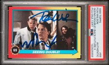 1989 Topps B2TF II MICHAEL J FOX & TOM WILSON Signed Card #69 PSA/DNA Slabbed
