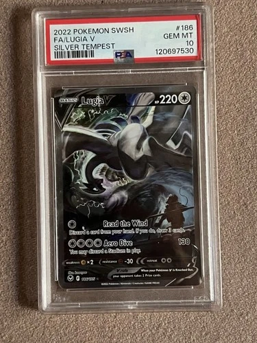 Pokemon Lugia v 2022 SWSH Silver Tempest #186/195 PSA 10