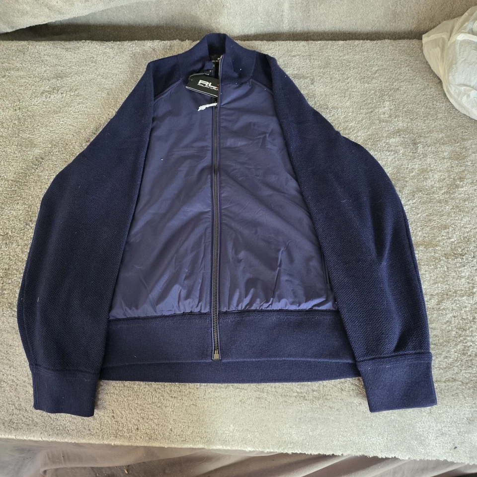 RLX Ralph Lauren Hybrid Jacket Mens M Blue Golf Primaloft Wool Full Zip NWT $298 - Image 2 of 4