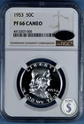 1953 Franklin Half Dollar NGC PF 66  CAMEO w/CAC - Vintage Original White Beauty
