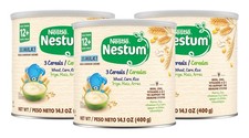 Nestle Nestum Junior Cereal 3-Pack Wheat Corn Rice Toddler 12M 14.1oz Canisters