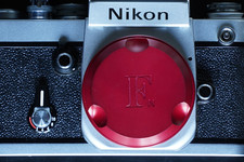 NEW Nikon F- Mount F2/F3/F4/F5 SLR Camera Body Cap Anodized Aluminium in a Red
