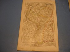 Original Landkarte von 1886-Elsass Lothringen,Bayr.Kurpfalz mit Stadtgr&ouml;&szlig;en