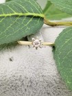 14K Gold Diamond Solitaire Engagement Ring- MCM- 0.12 Ct- Starburst- SI2, G