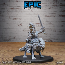 D&D Miniature - Snow Orc Warg Rider - 3D Model Print DnD RPG Figur Druck