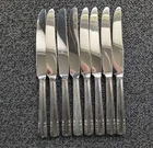 (8) CHAPEL BELLS PATTERN BY ALVIN STERLING HANDLE KNIVES / STAINLESS BLADES