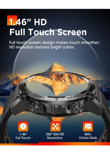 Smartwatch NAIXUES 2025 Uomo 1.46" HD IP68 Bluetooth Sport/Military Modes Nuovo - Zdjęcie 7 z 7