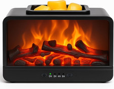 Electric Wax Melt Warmer Fireplace Style PTC Heater Black Home Decor Gif