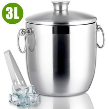 3L Edelstahl Eisbehälter Eiseimer Eiswürfel...