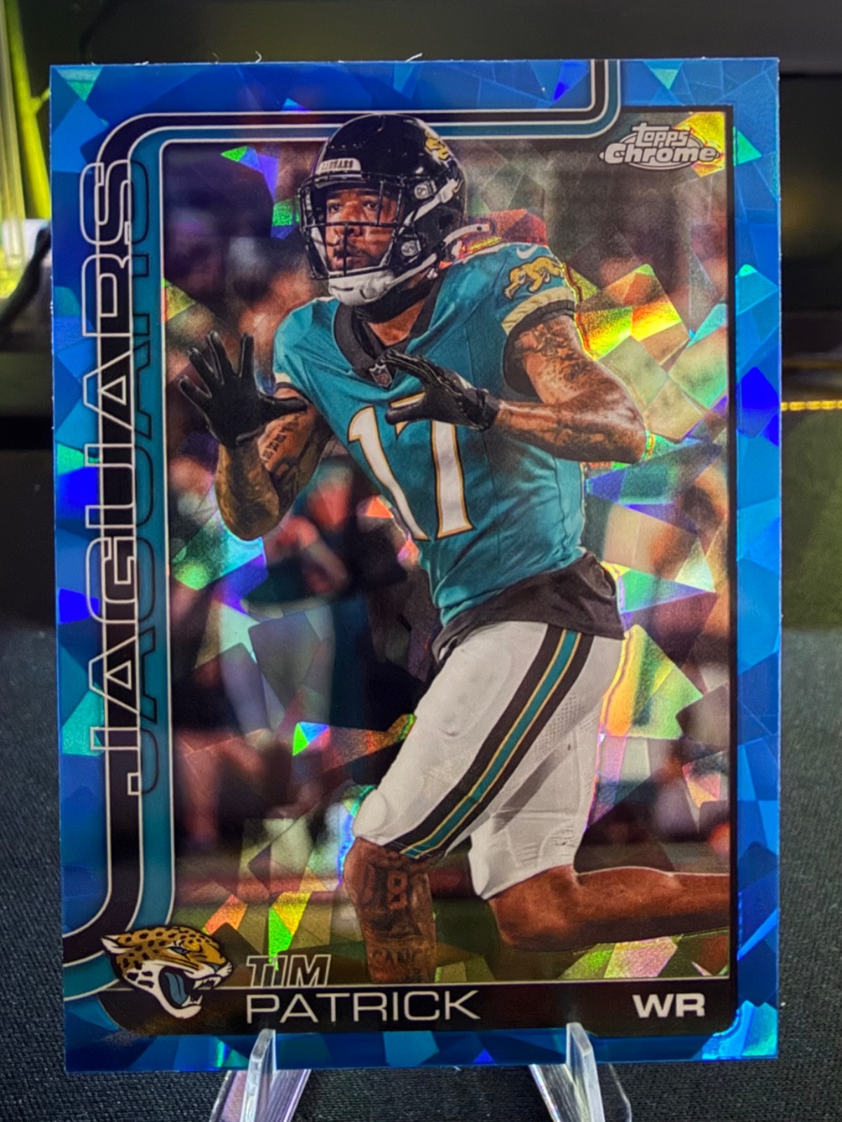 2025 Tim Patrick Topps Chrome Sapphire #96 Jacksonville Jaguars