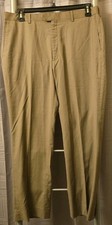 Roundtree Yorke Pants Mens 36x30 Tan TravelSMART Dress Slacks Chinos