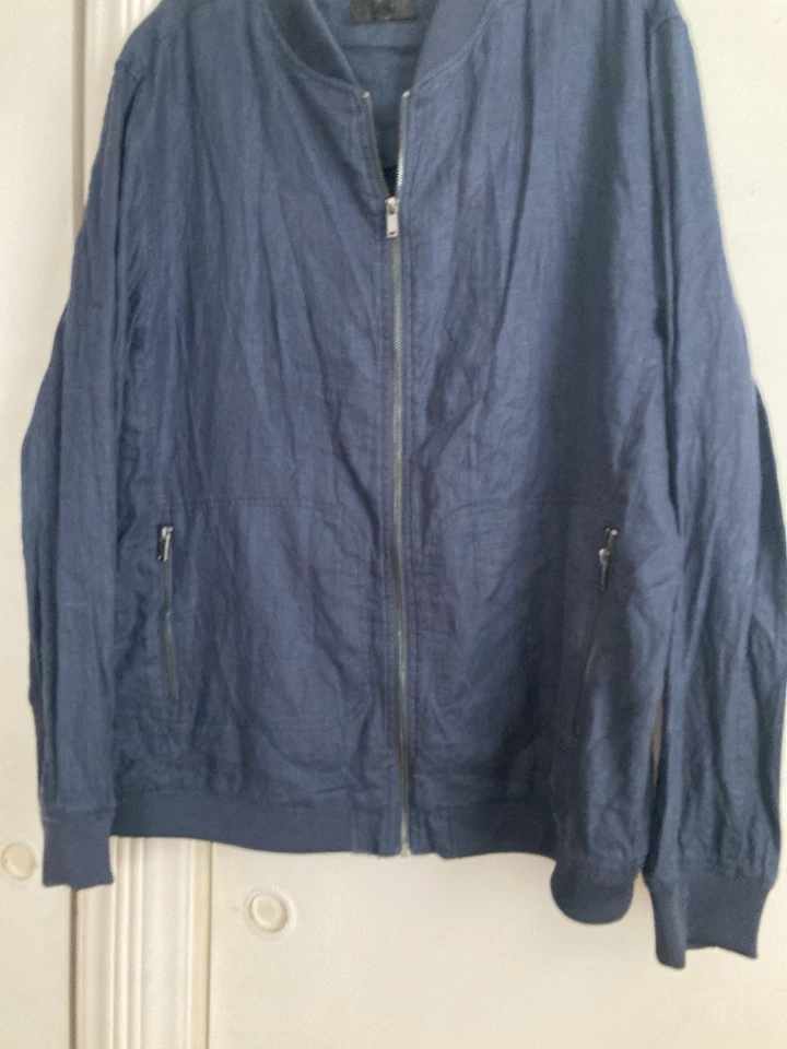 Chaqueta Bomber Mossimo Reciclada Azul Lino XL Cremallera Muñecas Bratz Aplique ÚNICA EN SU CLASE Foto 3 de 4