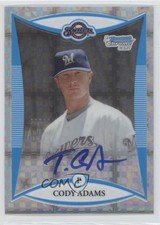 2008 Bowman Draft Prospects Chrome X-Fractor /225 Cody Adams #BDPP123 Auto 0a1