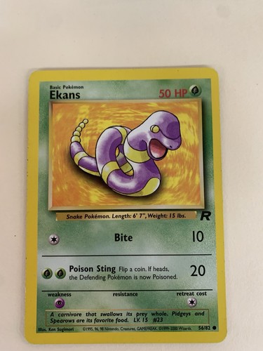 EKANS Team Rocket Set 56/82 Common Pokemon Card Unlimited