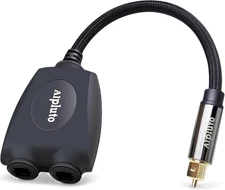 Optical Audio Cable Splitter, Fiber Optic Audio Cable 1 in 2 Out Digital Toshlin