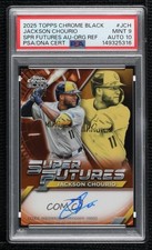 2025 Chrome Black Orange Refractor 4/25 Jackson Chourio PSA 9 MINT Auto 1n2n