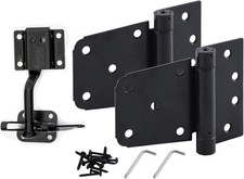 HOME MASTER HARDWARE Self-Closing Gate Kit Black - 3.5 in Spring Hinge Latch