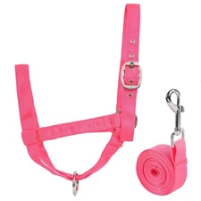 Cow Halter Cattle Halters Adjustable Calf with Leading Rope S, Pink 