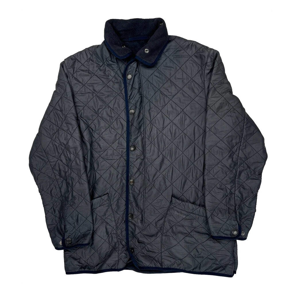 Barbour Quilted Jacket - Large Gray Polyester