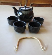 Black ceramic tea set from Japan, NIB