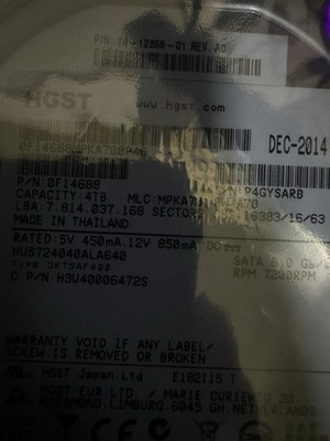 *SEALED* HGST H3U40006472S 4TB SATA HDD