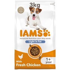 IAMS Light in Fat Complete Dry Dog Food Chicken 3kg - 30% Lower Fat Formula 3.62 per kilo