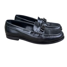Valentino Garavani BU1G03 VLogo Chain Loafers Black Leather Mens EU 45 US 12