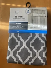 Mainstays 36 Inch Small Window Set 3 Piece (New Unopened)