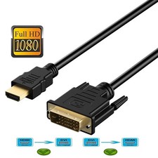 New HDMI to DVI-D 24 1 Pin Monitor Display Adapter Cable Male/Male HD HDTV 6 FT